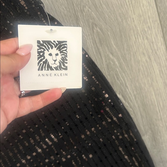 VINTAGE Anne Klein 2 Piece Black Sequin Cardigan With Matching Pants Set Sz XL - Picture 9 of 12